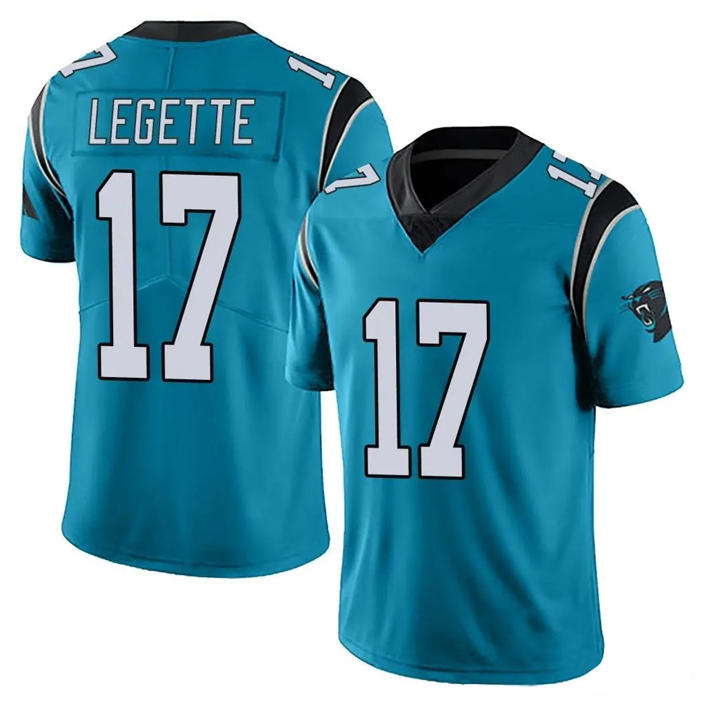 C.Panthers #17 Xavier Legette Player Blue Vapor Untouchable Limited Game Edoa Stitched Jerseys