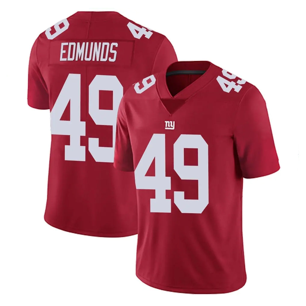 NY.Giants #49 Tremaine Edmunds Player Red Limited Vapor Untouchable Home Game Edoa Stitched Jerseys