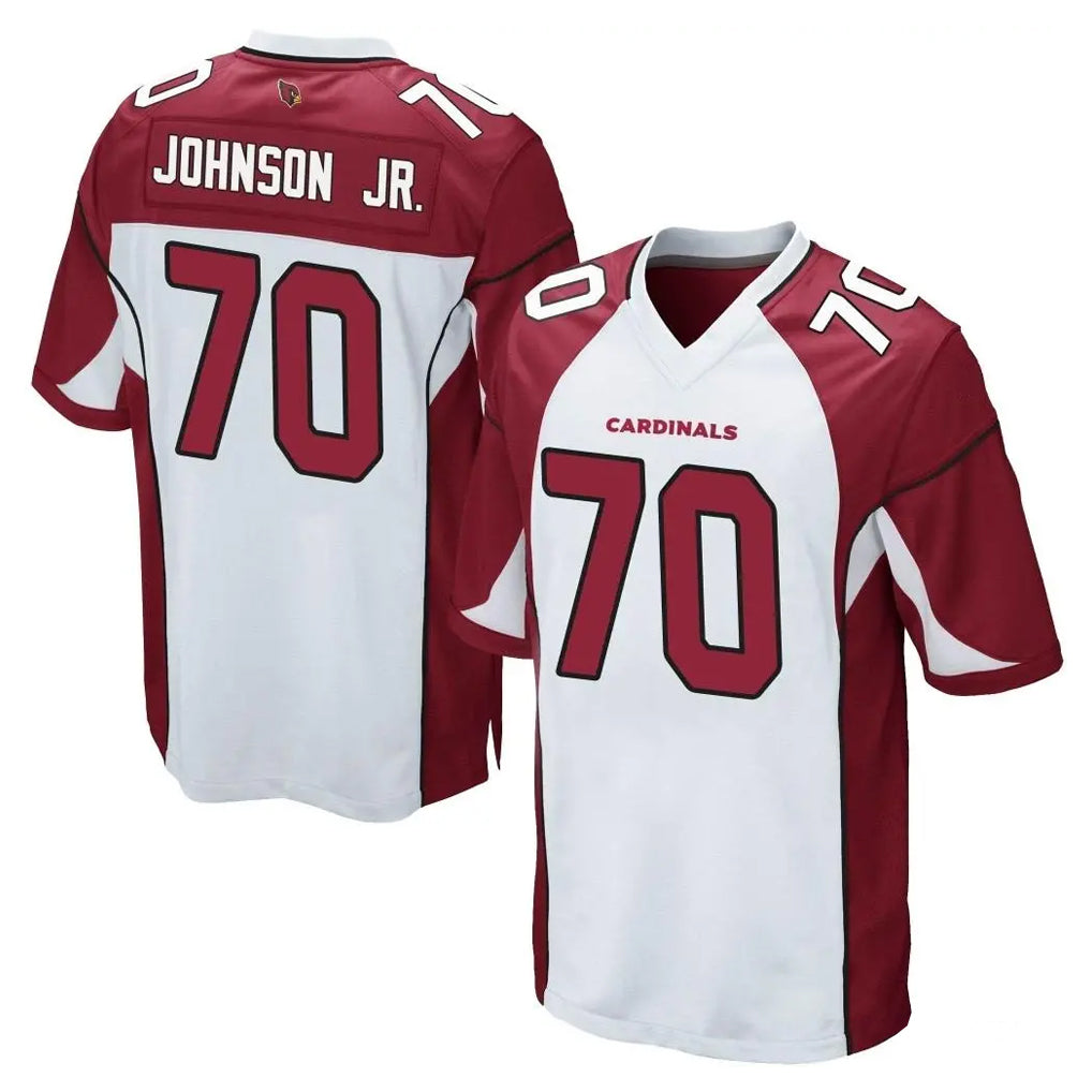 A.Cardinals #70 Paris Johnson Jr. Player White Cardinal Home Game Edoa Stitched Jerseys