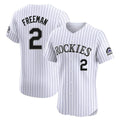 C.Rockies #2 Tyler Freeman Player White Limited Elite Home Edoa Stitched Jerseys