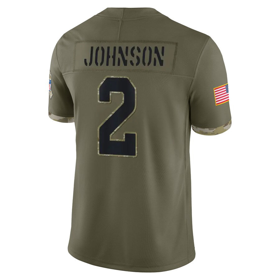 A.Cardinals #2 Will Johnson Player Olive Salute To Service Limited Game Edoa Stitched Jerseys