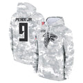 A.Falcons #9 Michael Penix Jr. Player Arctic Camo Salute to Service Limited Hoodie Edoa Stitched Jerseys