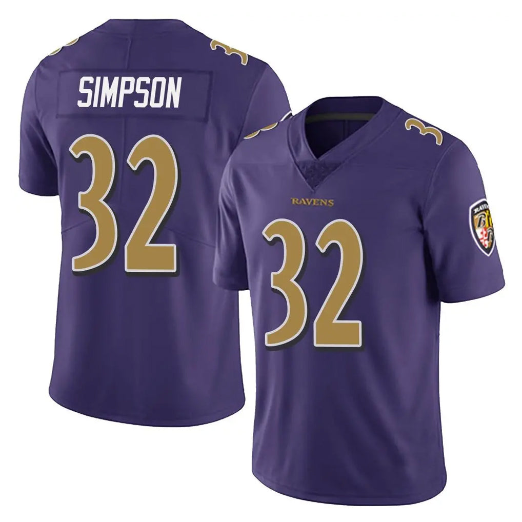 B.Ravens #32 Trenton Simpson Player Purple Color Rush Vapor Untouchable Limited Home Game Edoa Stitched Jerseys