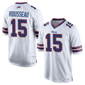 B.Bills #15 Greg Rousseau Player White Home Game Edoa Stitched Jerseys