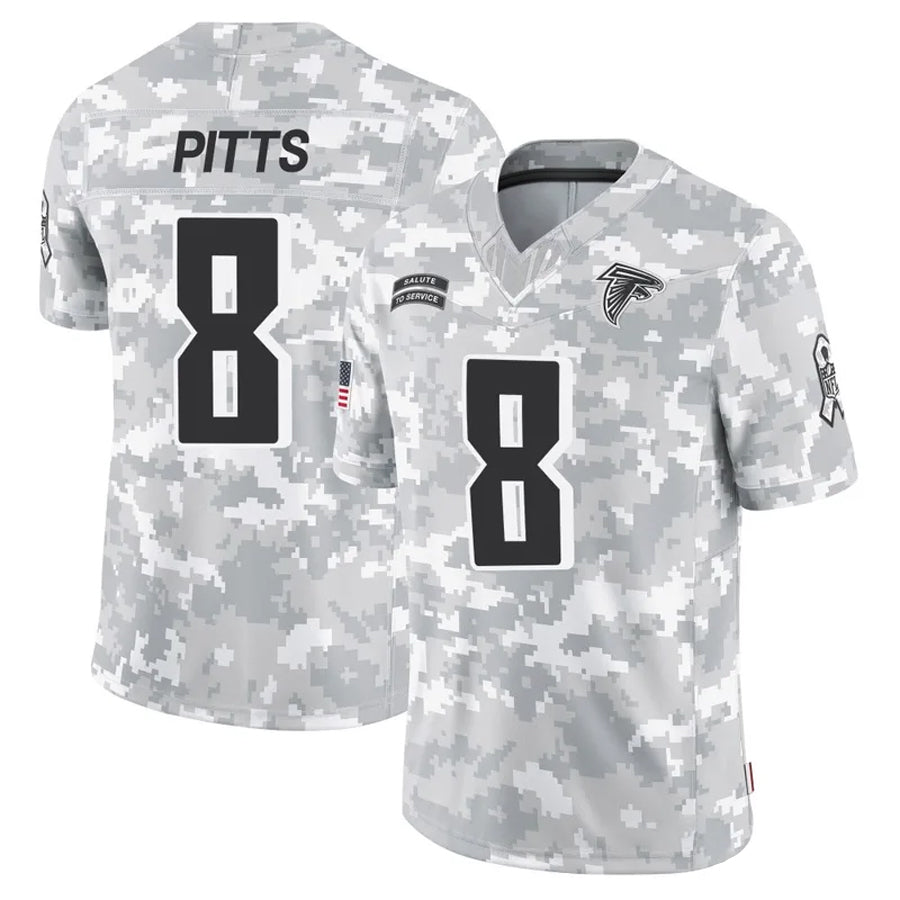 A.Falcons #8 Kyle Pitts Sr. Player Arctic Camo Salute to Service Limited Edoa Stitched Jerseys
