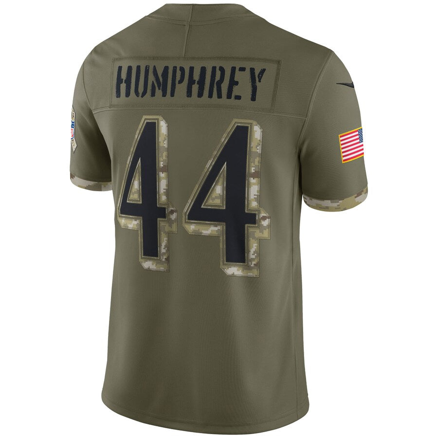 B.Ravens #44 Marlon Humphrey Player Olive Salute To Service Limited Edoa Stitched Jerseys