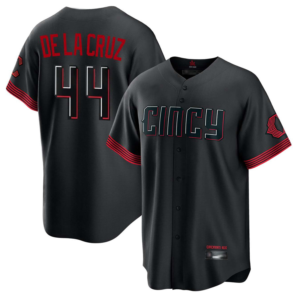 C.Reds #44 Elly De La Cruz Player Black City Connect Home Game Edoa Stitched Jerseys
