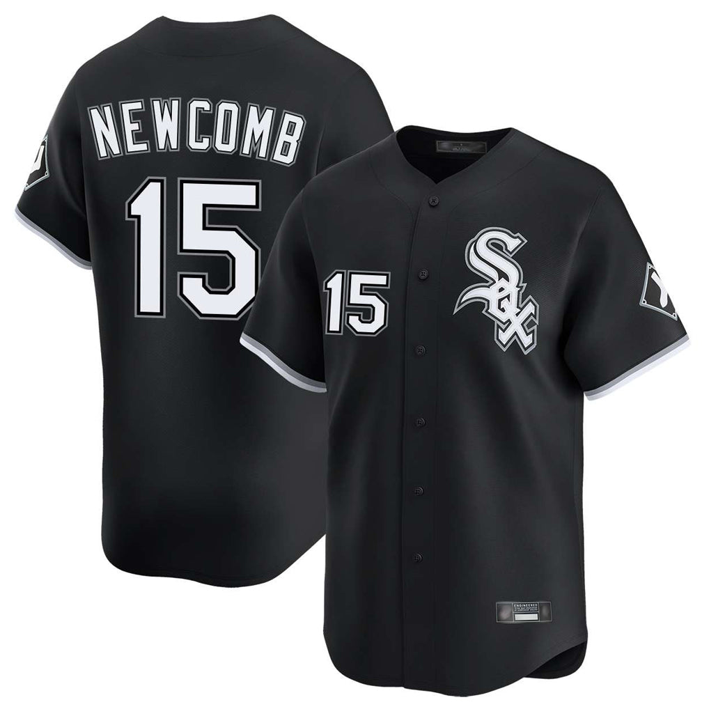 C.White Sox #15 Sean Newcomb Player Black Limited Home Edoa Stitched Jerseys