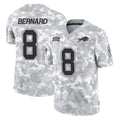B.Bills #8 Terrel Bernard Player Arctic Camo Salute to Service Limited Game Edoa Stitched Jerseys