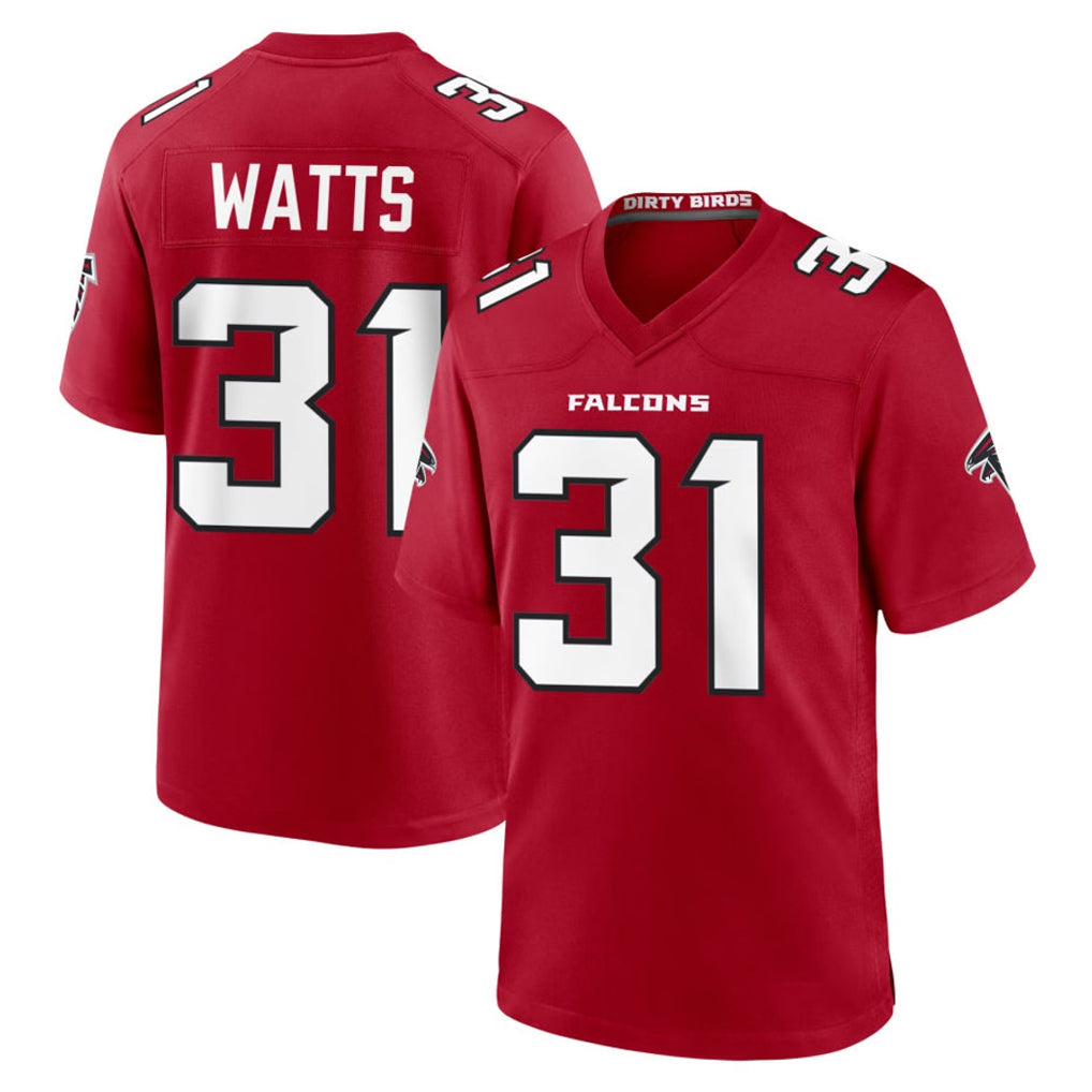 A.Falcons #31 Xavier Watts Player Red Team Color Home Game Edoa Stitched Jerseys