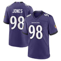 B.Ravens #98 Travis Jones Player Purple Limited Home Game Edoa Stitched Jerseys