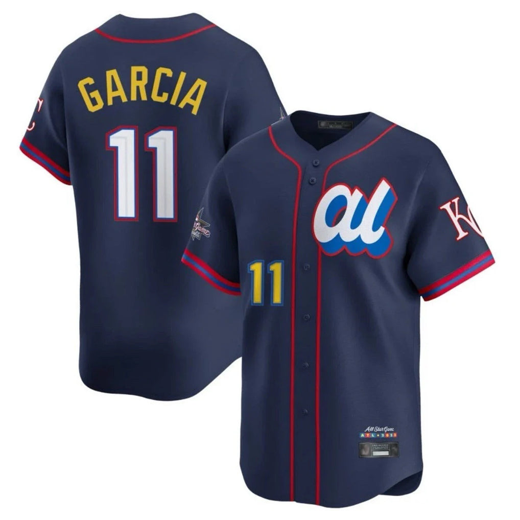 KC.Royals #11 Maikel Garcia Player Navy Limited American League All-Star Edition Edoa Stitched Jerseys