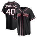 B.Red Sox #40 Willson Contreras Player Black Out Home Game Edoa Stitched Jerseys