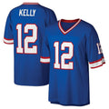 B.Bills #12 Jim Kelly Player Blue Replica Throwback Limited Edoa Stitched Jerseys