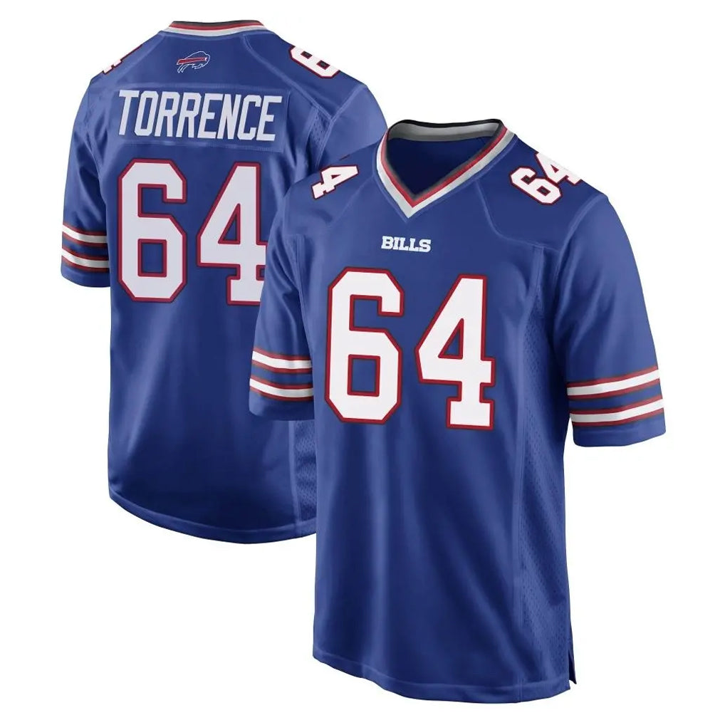 B.Bills #64 O'Cyrus Torrence Player Royal Home Game Edoa Stitched Jerseys