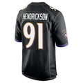B.Ravens #91 Trey Hendrickson Player Black Alternate Home Game Edoa Stitched Jerseys