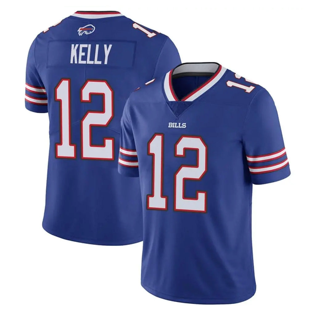 B.Bills #12 Jim Kelly Player Royal Vapor Untouchable Limited Edoa Stitched Jerseys