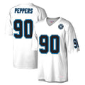 C.Panthers #90 Julius Peppers Player White Mitchell & Ness 2024 Hall of Fame Fashion Edoa Stitched Jerseys