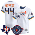H.Astros #44 Yordan Alvarez Player White City Connect Texas Patch Vapor Premier Limited Home Edoa Stitched Jerseys