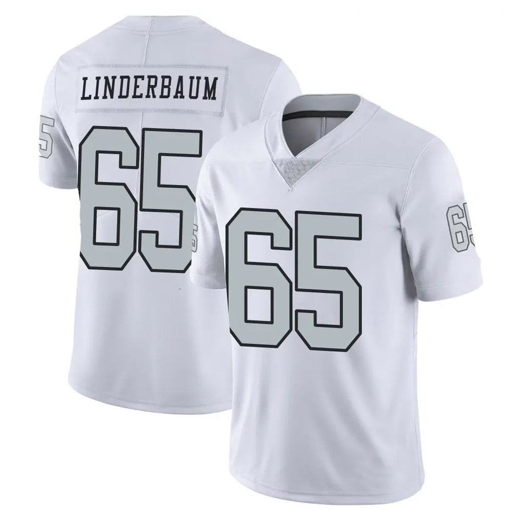 LV.Raiders #65 Tyler Linderbaum Player White Limited Color Rush Home Game Edoa Stitched Jerseys