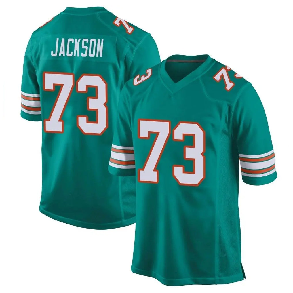 M.Dolphins #73 Austin Jackson Player Aqua Alternate Home Game Edoa Stitched Jerseys