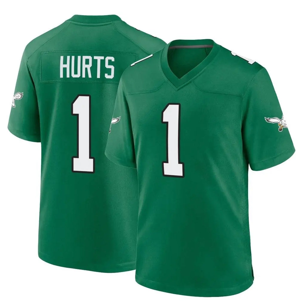 P.Eagles #1 Jalen Hurts Player Green Kelly Alternate Home Game Edoa Stitched Jerseys