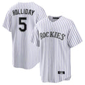 C.Rockies #5 Matt Holliday Player White Game Home Edoa Stitched Jerseys