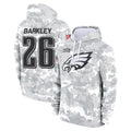 P.Eagles #26 Saquon Barkley Player Arctic Camo Salute to Service Pullover Hoodies Limited Game Edoa Stitched Jerseys
