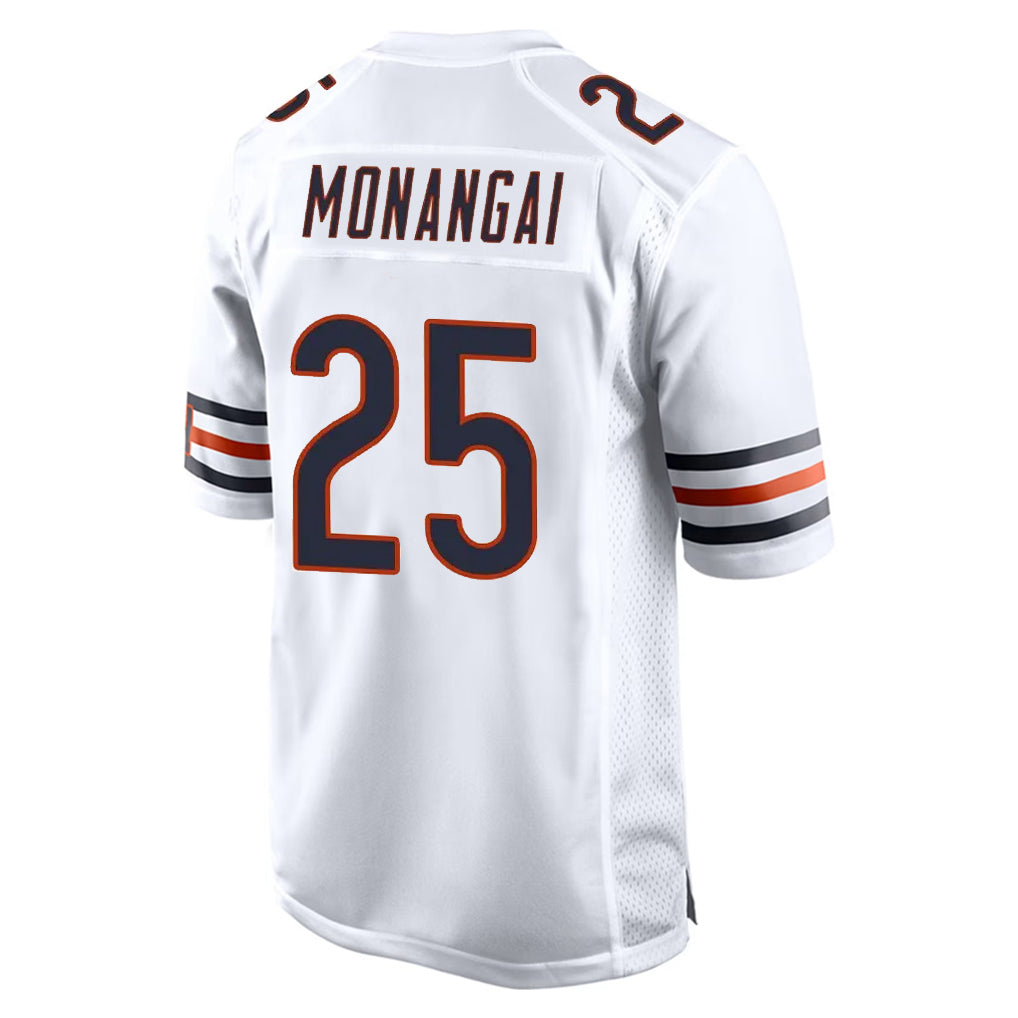 C.Bears #25 Kyle Monangai Player White Home Game Edoa Stitched Jerseys
