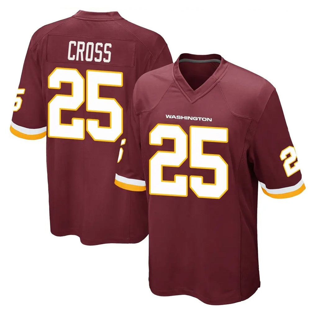 W.Commanders #25 Nick Cross Player Burgundy Team Color Home Game Edoa Stitched Jerseys