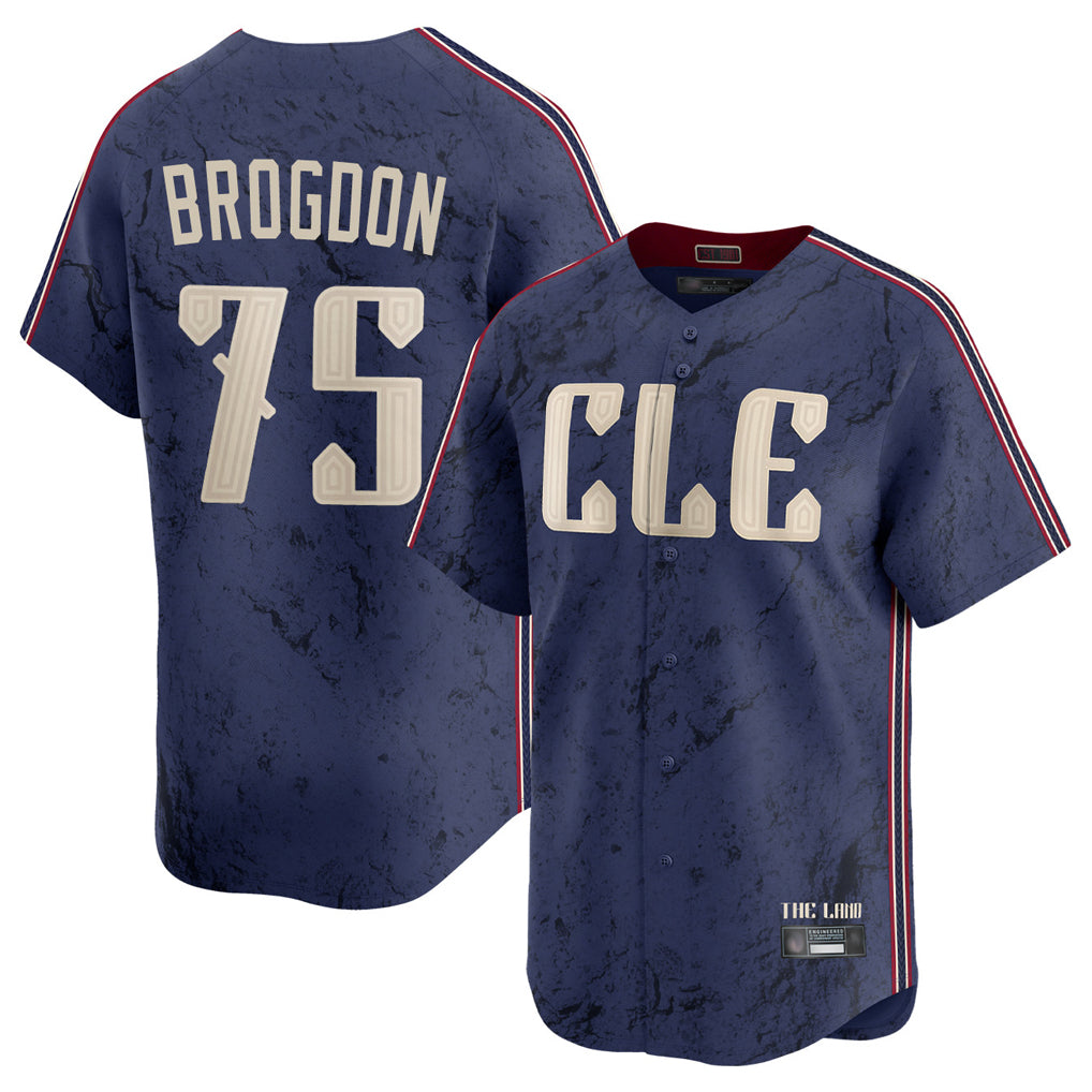 C.Guardians #75 Connor Brogdon Player Navy City Connect Limited Home Edoa Stitched Jerseys