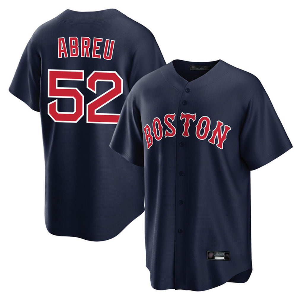 B.Red Sox #52 Wilyer Abreu Player Navy Home Game Edoa Stitched Jerseys