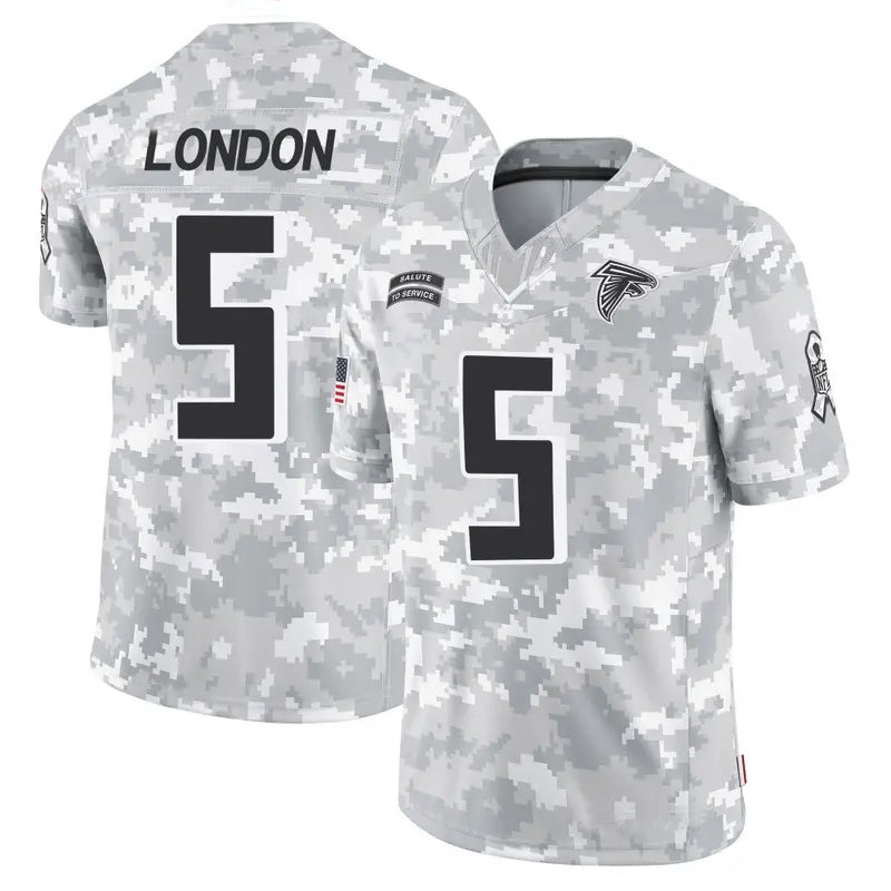 A.Falcons #5 Drake London Player Arctic Camo Salute to Service Limited Edoa Stitched Jerseys