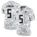 A.Falcons #5 Drake London Player Arctic Camo Salute to Service Limited Edoa Stitched Jerseys