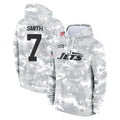 NY.Jets #7 Geno Smith Player Arctic Camo Salute to Service Pullover Hoodies Limited Game Edoa Stitched Jerseys