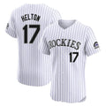 C.Rockies #17 Todd Helton Player White Limited Elite Home Edoa Stitched Jerseys