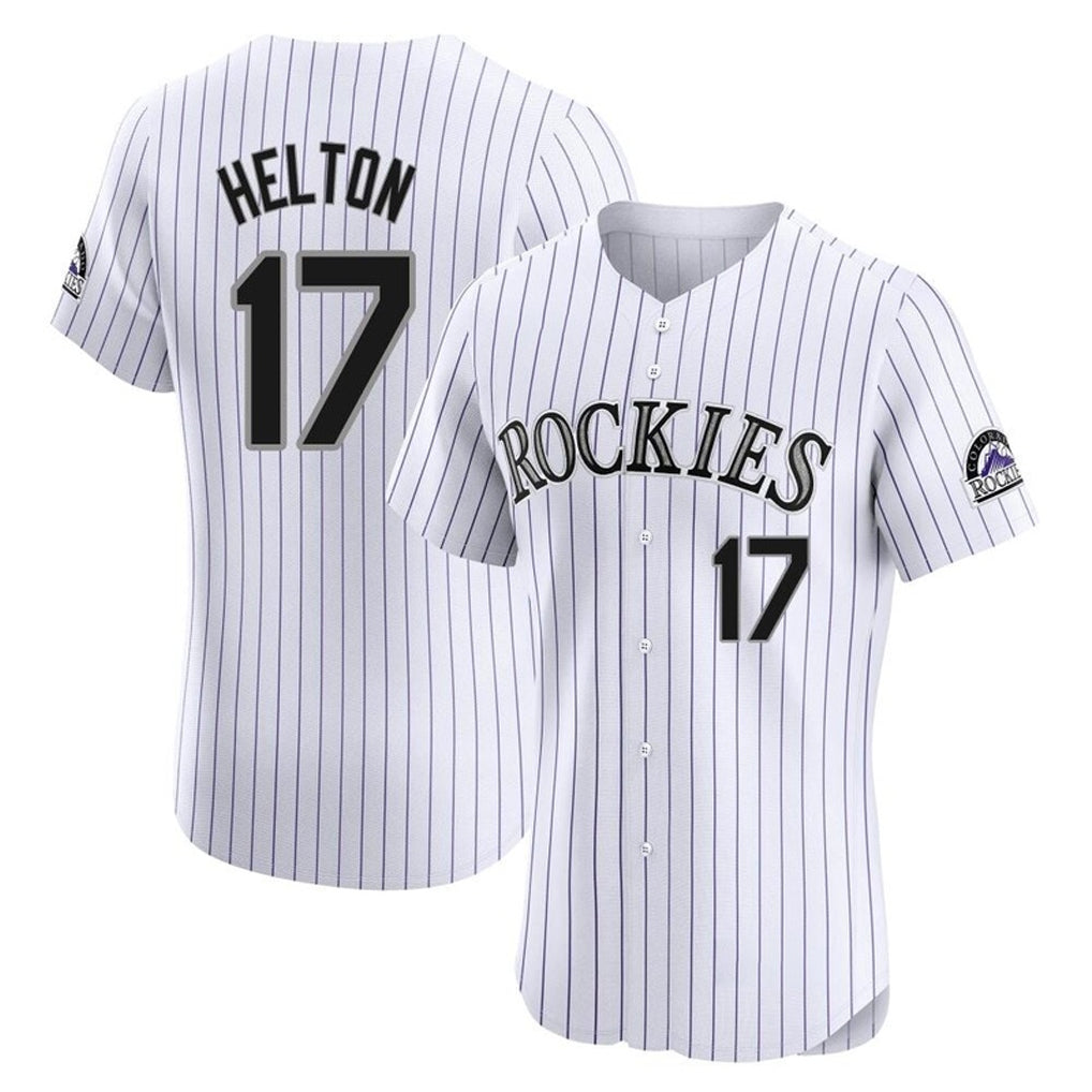 C.Rockies #17 Todd Helton Player White Limited Elite Home Edoa Stitched Jerseys