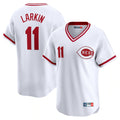 C.Reds #11 Barry Larkin Player White Cooperstown Collection Limited T-shirt Home Edoa Stitched Jerseys