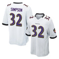 B.Ravens #32 Trenton Simpson Player White Home Game Edoa Stitched Jerseys