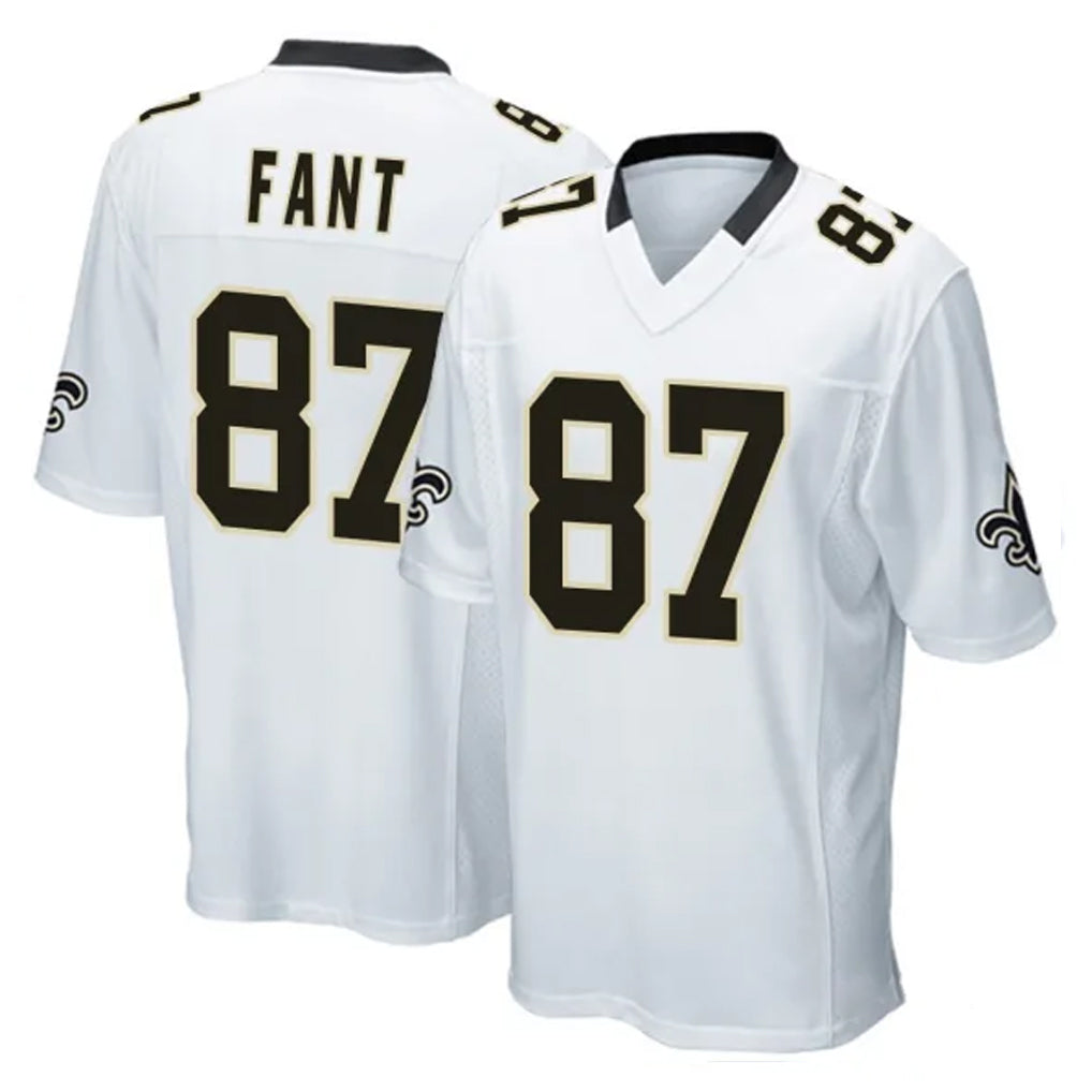 NO.Saints #87 Noah Fant Player White Home Game Edoa Stitched Jerseys