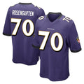 B.Ravens #70 Roger Rosengarten Player Purple Home Game Edoa Stitched Jerseys