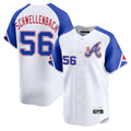 A.Braves #56 Spencer Schwellenbach Player White City Connect Limited Home Game Edoa Stitched Jerseys