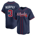 A.Braves #3 Dale Murphy Player Navy Limited Home Game Edoa Stitched Jerseys