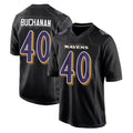 B.Ravens #40 Teddye Buchanan Player Black Carbon Fashion Home Game Edoa Stitched Jerseys