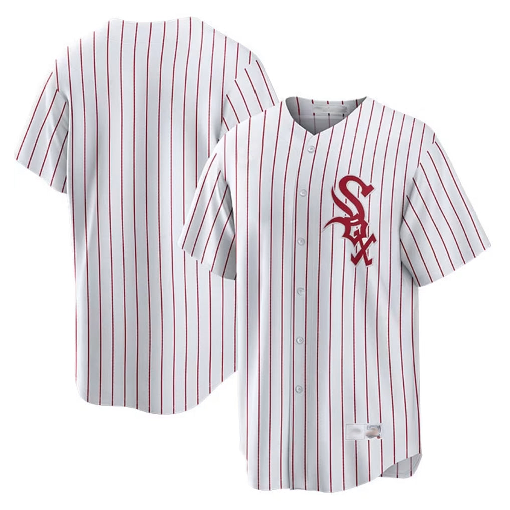 C.White Sox ## White Sox Blank Player Red Stripe White Home Game Edoa Stitched Jerseys