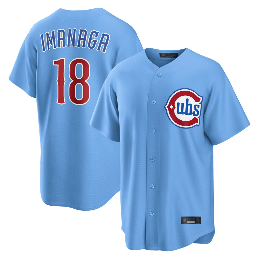 C.Cubs #18 Shota Imanaga Player Light Blue Home Game Edoa Stitched Jerseys