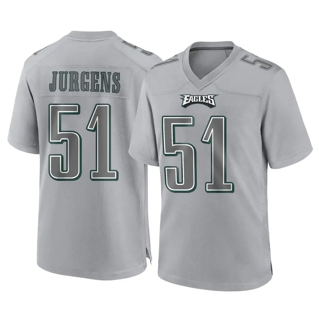 P.Eagles #51 Cam Jurgens Player Gray Atmosphere Fashion Home Game Edoa Stitched Jerseys