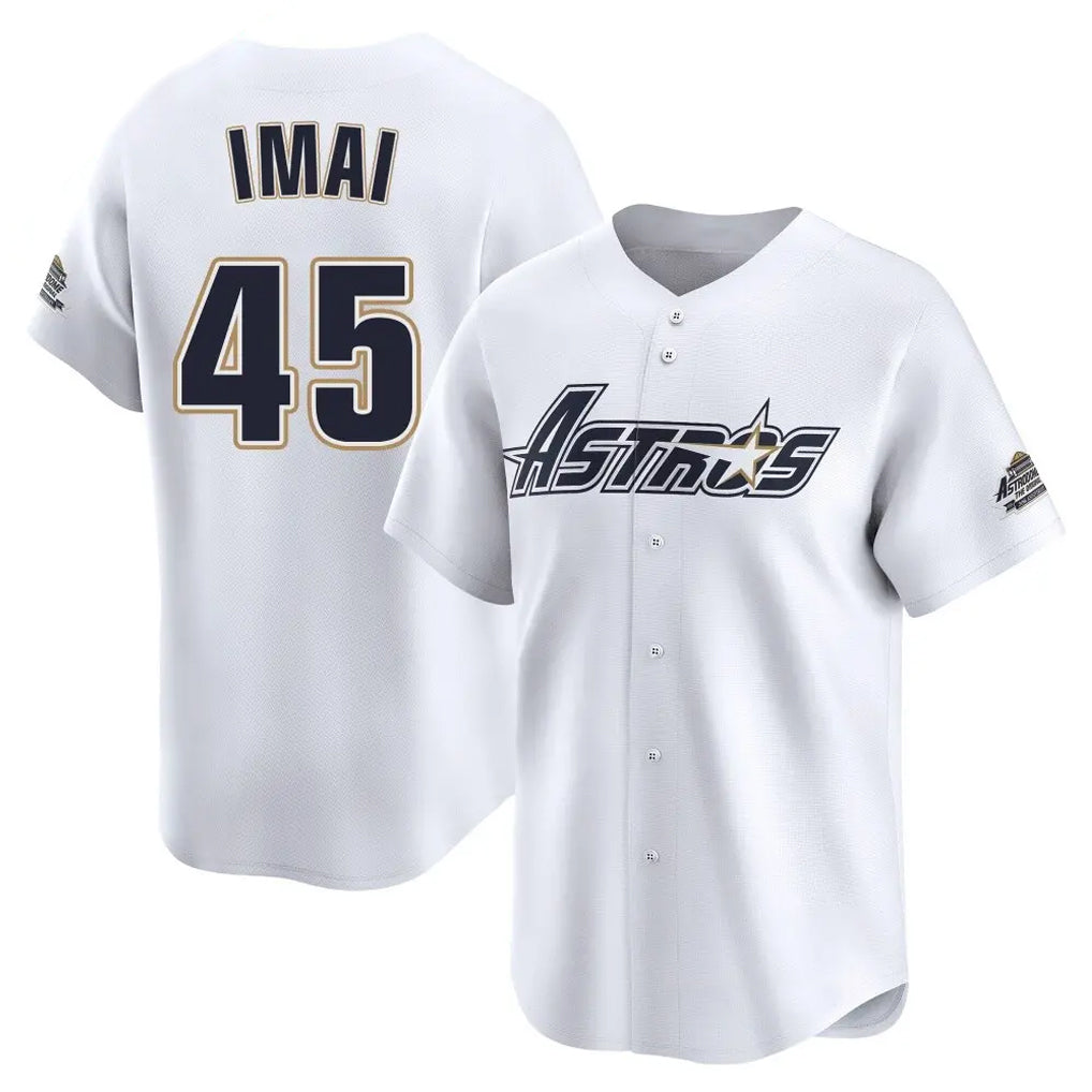 H.Astros #45 Tatsuya Imai Player White Throwback Cooperstown Collection Limited Edoa Stitched Jerseys
