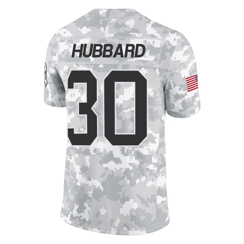 C.Panthers #30 Chuba Hubbard Player Arctic Camo Salute to Service Limited Game Edoa Stitched Jerseys
