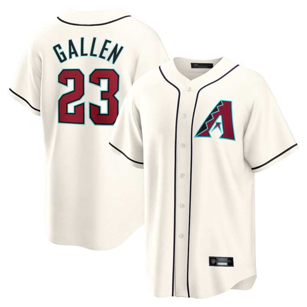 A.Diamondbacks #23 Zac Gallen Player Cream Home Game Edoa Stitched Jerseys